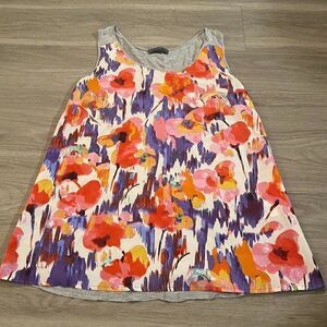 Brixon Ivy Womens Multicolor Floral Scoop Neck Sleeveless Blouse Top Size Medium